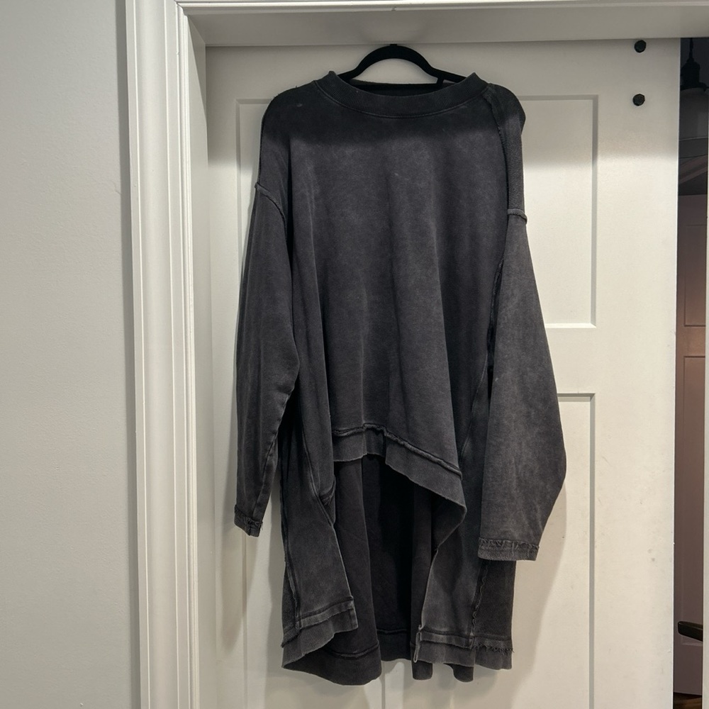 Long grey Inside Out Style Free People sweatshirt